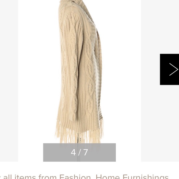 Y London Long tan sweater with Fringe. - Picture 4 of 6